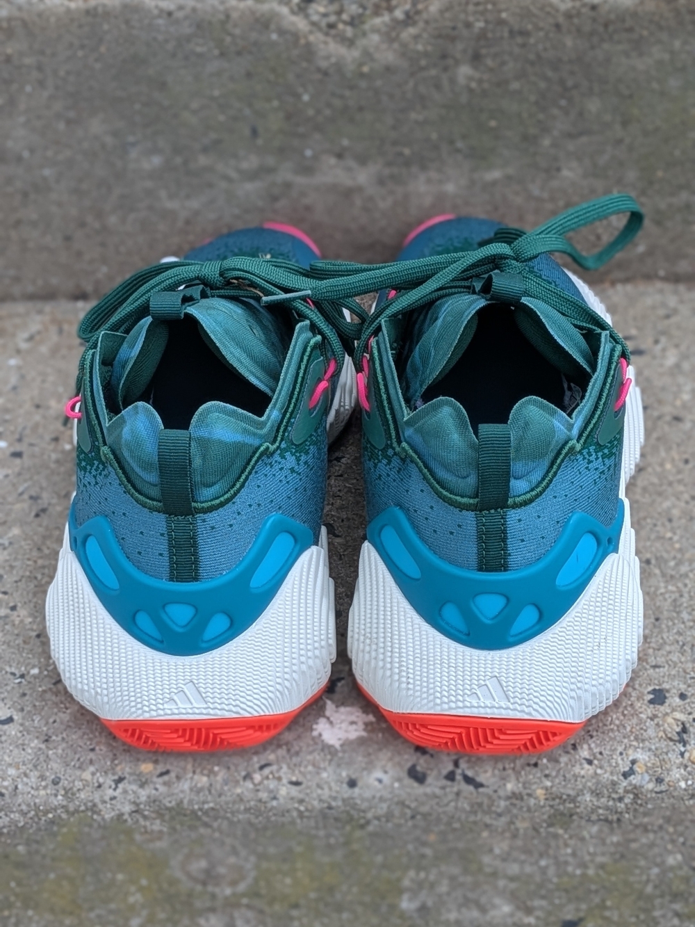 Adidas Trae Young 3 Teal Athletic Sneakers Size 9 - Picture 4 of 5
